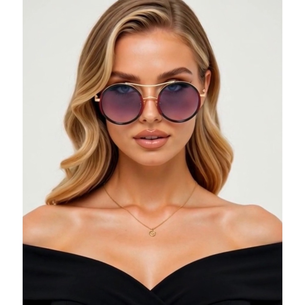 Women Round Oversized Sunglasses Streetwear Retro Vintage Shades Lentes Gafas